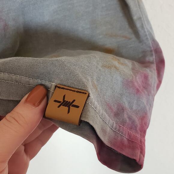 ID by Next Level Gray Tie Dye T-Shirt Unisex Women's Medium Casual Weekend Day - Picture 5 of 7